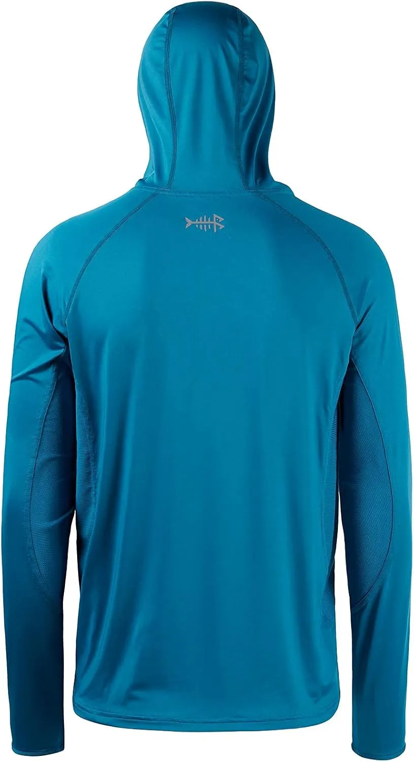 BASSDASH UPF 50  Mens Long Sleeve Fishing Shirt with Mask UV Neck Gaiter Hoodie