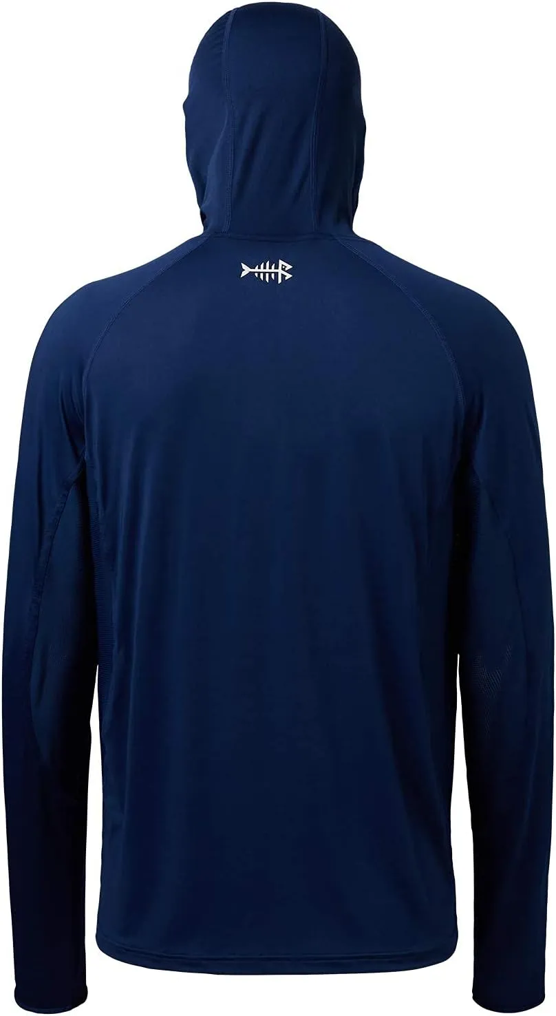 BASSDASH UPF 50  Mens Long Sleeve Fishing Shirt with Mask UV Neck Gaiter Hoodie
