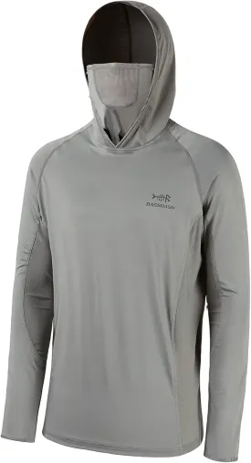 BASSDASH UPF 50  Mens Long Sleeve Fishing Shirt with Mask UV Neck Gaiter Hoodie