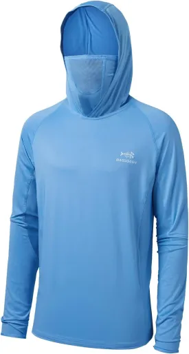 BASSDASH UPF 50  Mens Long Sleeve Fishing Shirt with Mask UV Neck Gaiter Hoodie