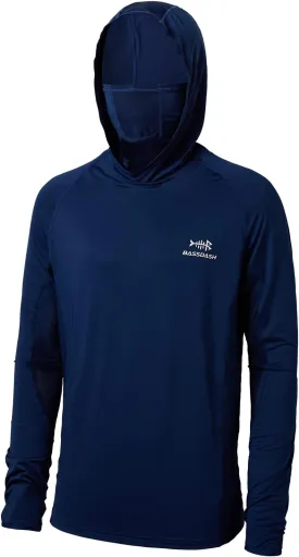 BASSDASH UPF 50  Mens Long Sleeve Fishing Shirt with Mask UV Neck Gaiter Hoodie