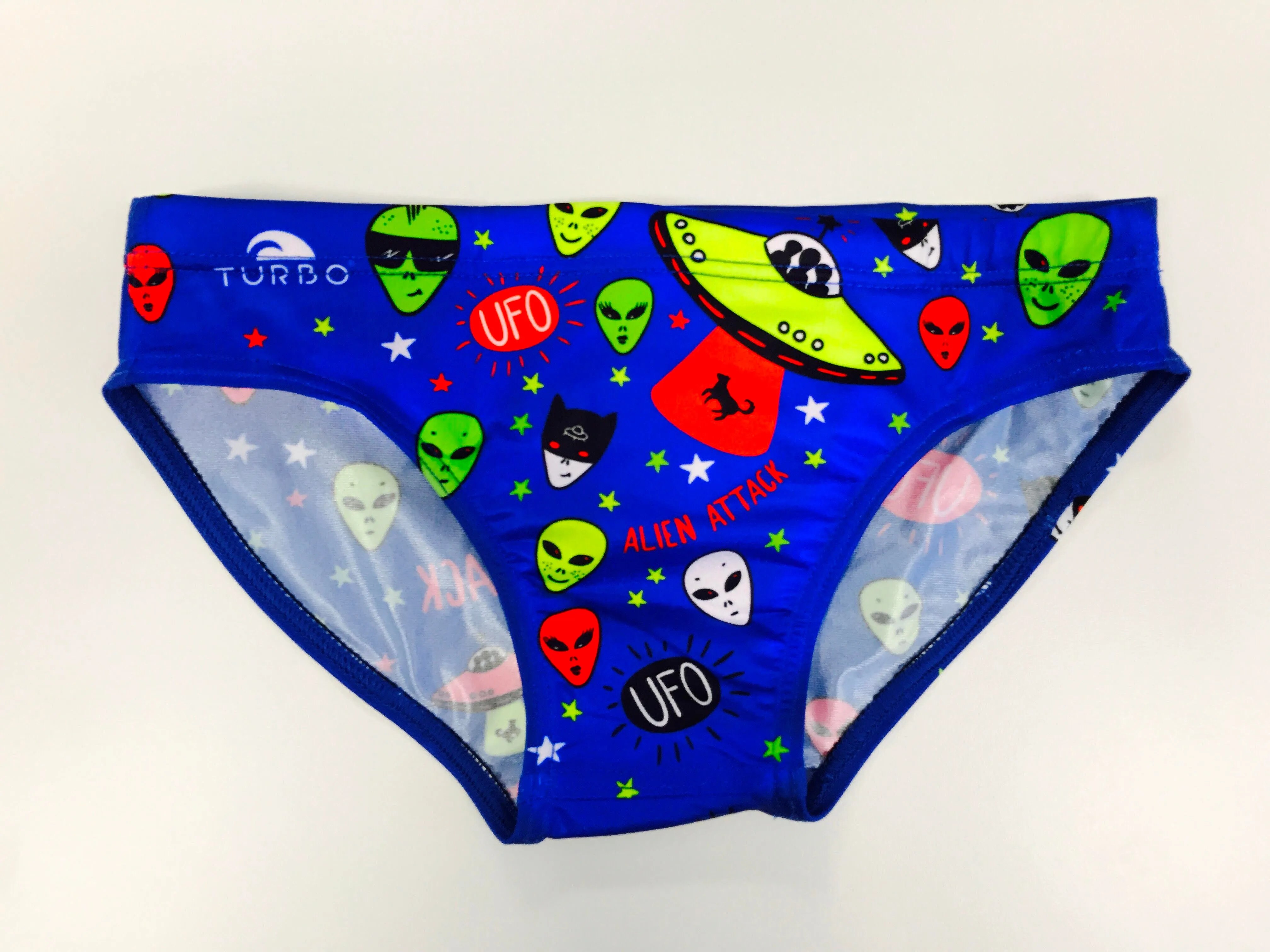 Boys Swimming Trunks - Alien Attack (Royal)