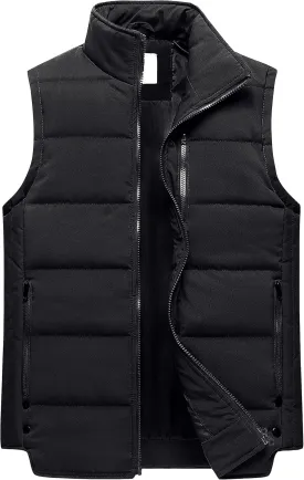 Chrisuno Women's Puffer Vest Casual Stand Collar Quilted Waistcoat Outdoor Padded Ski Vest