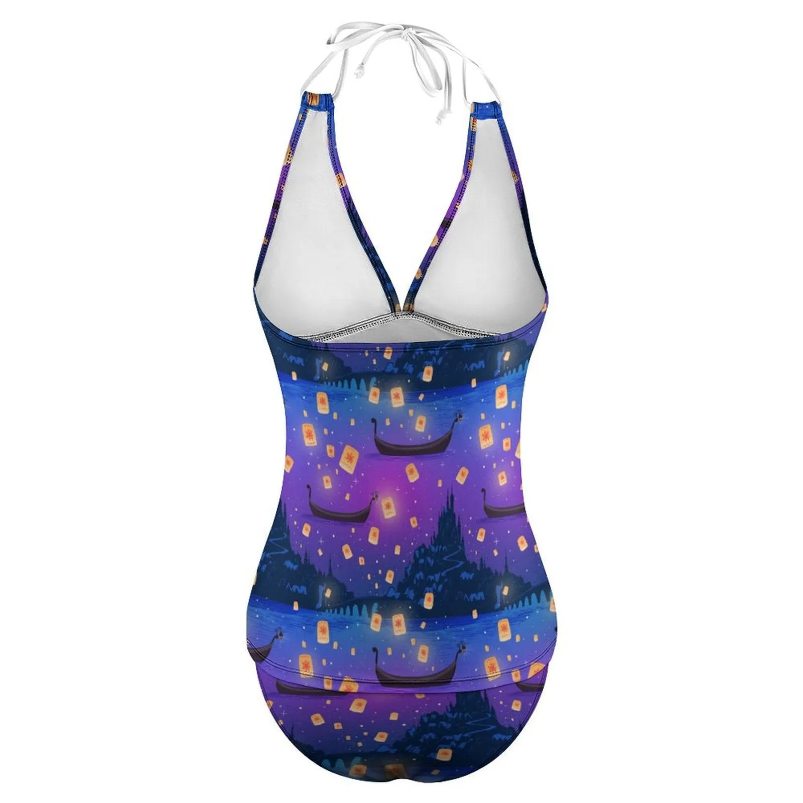 Disney Tangled Rapunzel Floating Lanterns Women's Split Swimsuit