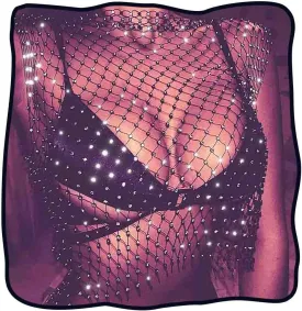 DRESBE Rhinestone Mesh Body Chains Hollow Tank Tops Bikini Crop Top Party Body Jewelry Accessories for Women and Girls