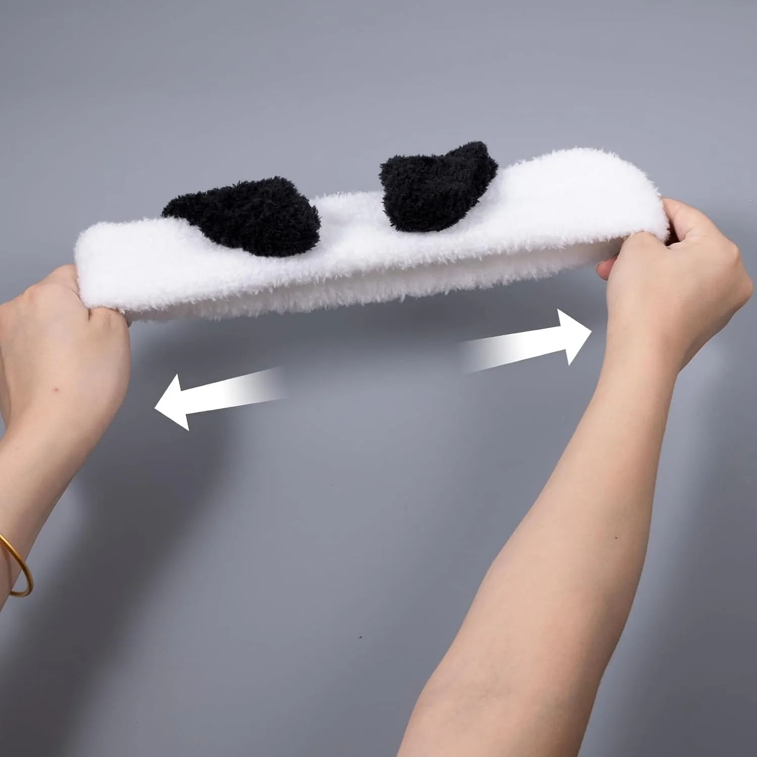 Kawaii Dog Ears Face Wash Headband with Matching Spa Wristbands Cuff Hair Scrunchy for Women Girls Makeup Beauty Skincare Headwrap Kids Cute Cartoon Costume Accessory