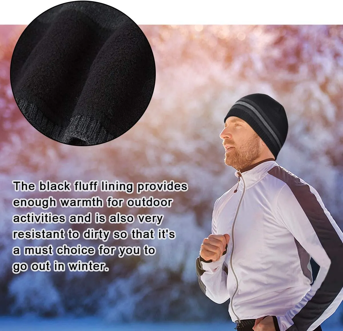 Mens Winter Warm Knitting Hats Plain Skull Beanie Cuff Toboggan Knit Cap