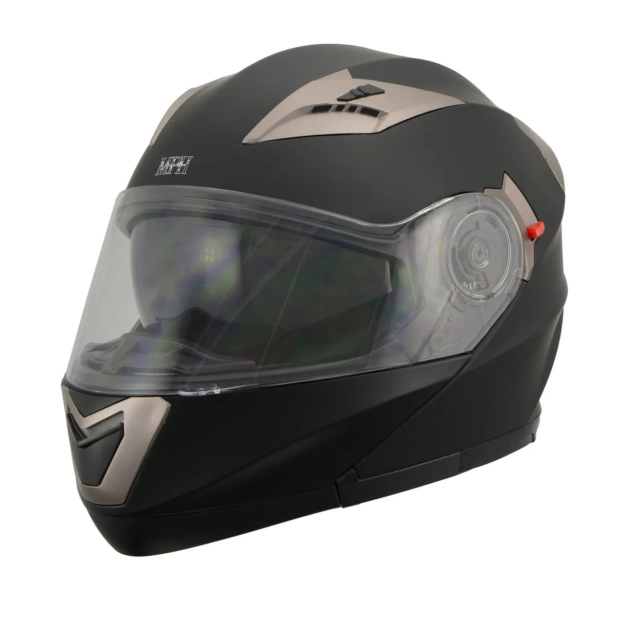 Milwaukee Performance Helmets MPH9804DOT Matte Black Modular Racing