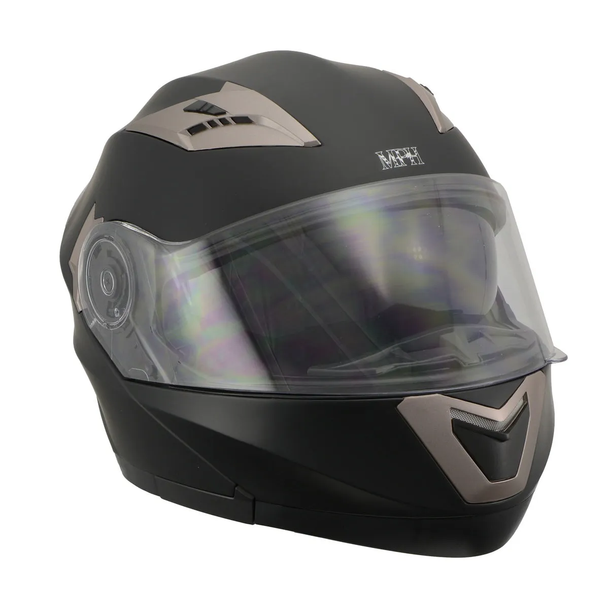 Milwaukee Performance Helmets MPH9804DOT Matte Black Modular Racing