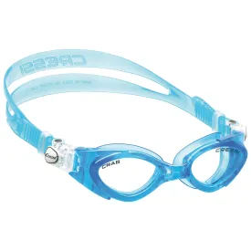 Open Box Cressi Crab Silicone Swim Goggles, Blue / Blue, Clear Lens