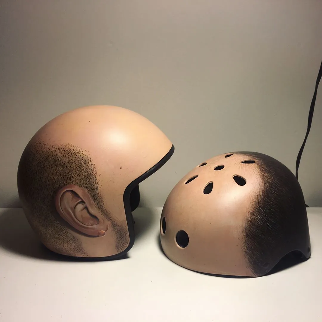 Realistic Human Head Helmet