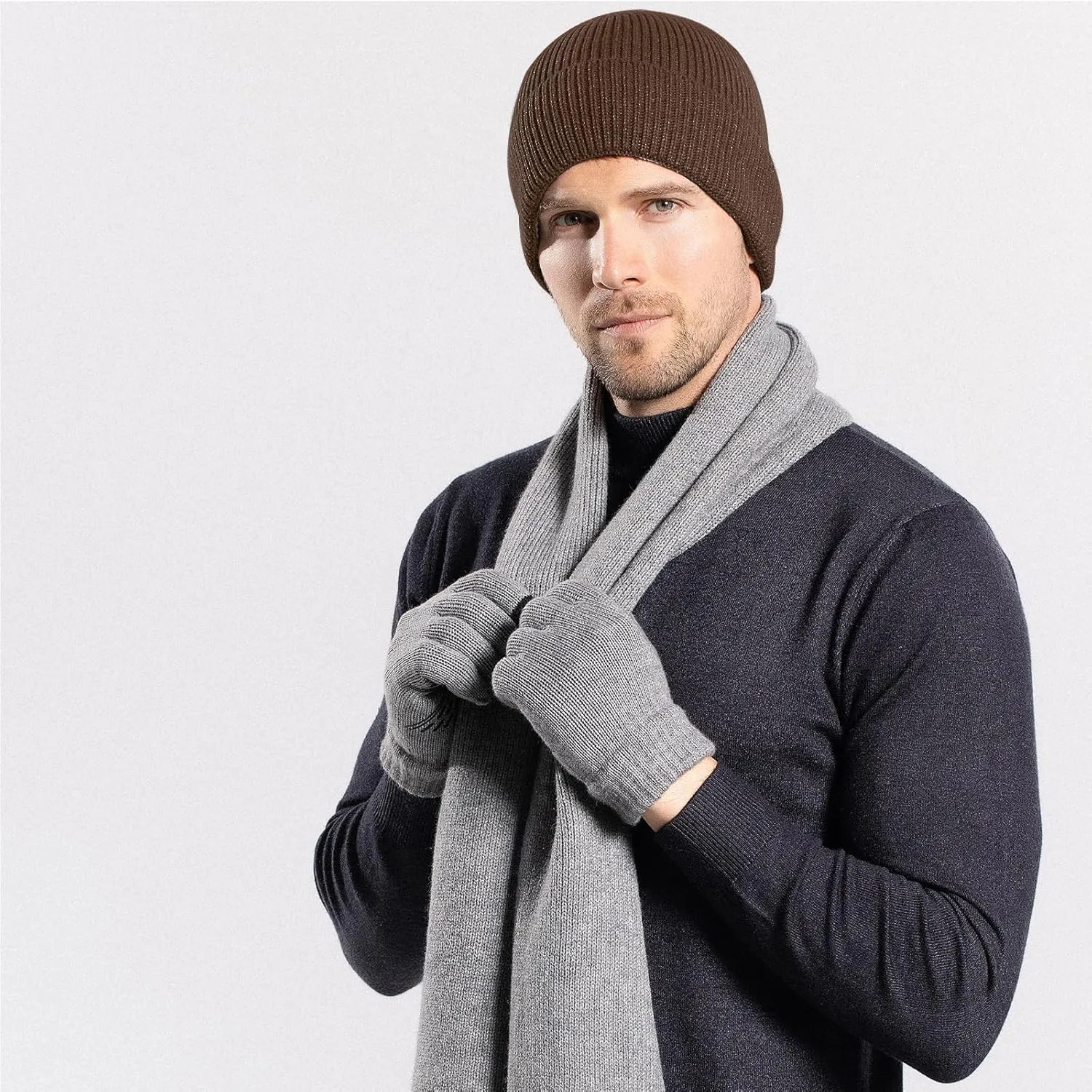 Rosoz 1 & 2 Packs Beanie for Men Women Warm Winter Hats Knit Acrylic Soft Cuffed Beanies Cap Daily Beanie Hat Unisex