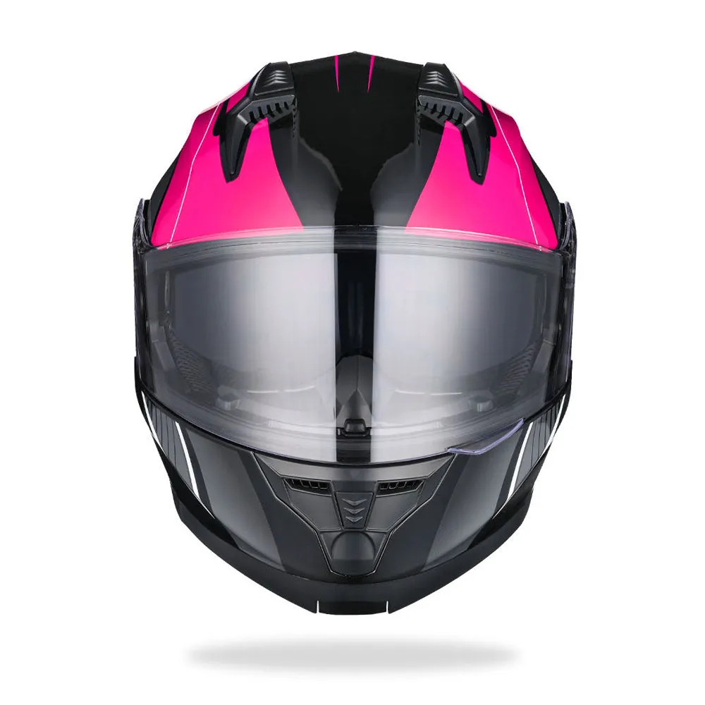 TheLAShop Modular Helmet RUN-M3 Flip Up DOT Black Pink