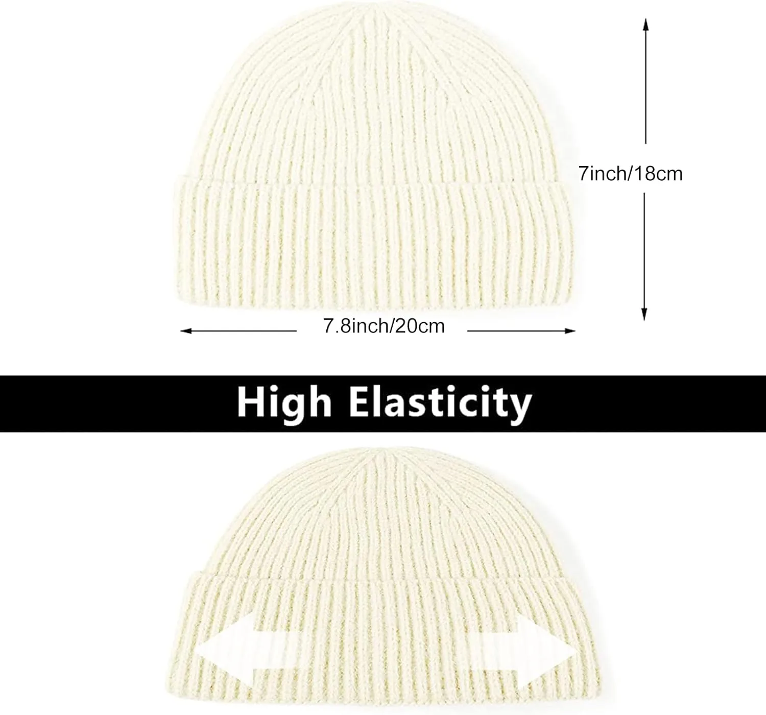 Trawler Beanie Watch Hat Roll-up Edge,Fisherman Ski Winter Warm Knit Caps Unisex