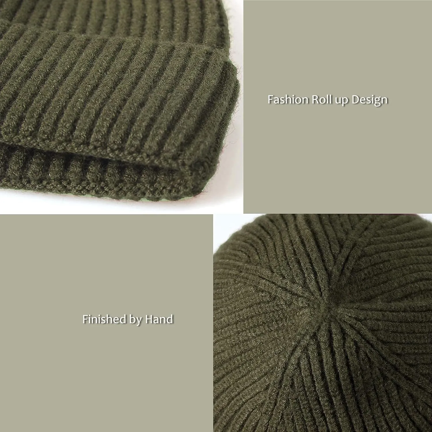 Trawler Beanie Watch Hat Roll-up Edge,Fisherman Ski Winter Warm Knit Caps Unisex