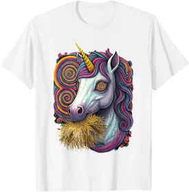 Trippy Unicorn Psychedelic Rave Dance EDM Music Festival T-Shirt