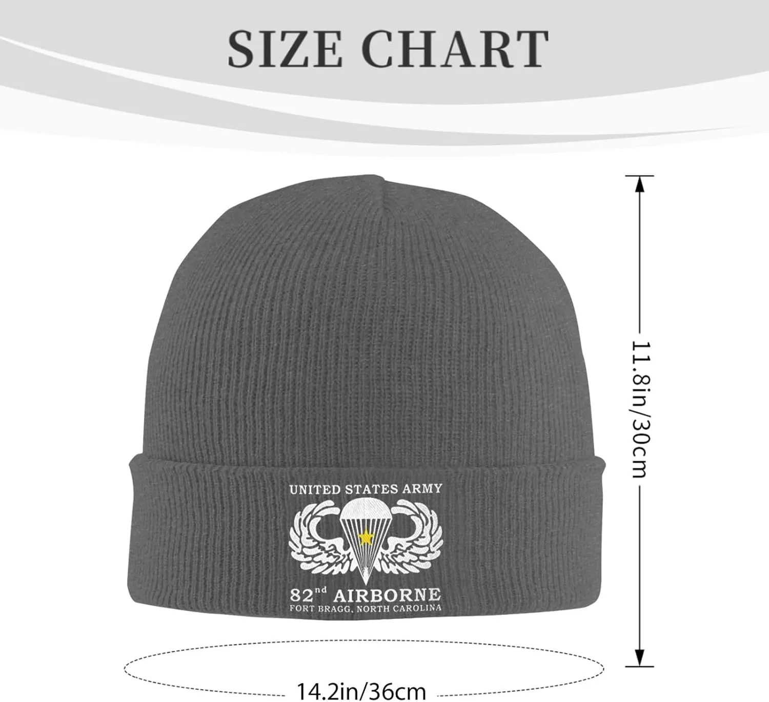 United States Army 82nd Airborne Beanie Hat Unisex Knit Hat Ski Stocking Cuffed Cap