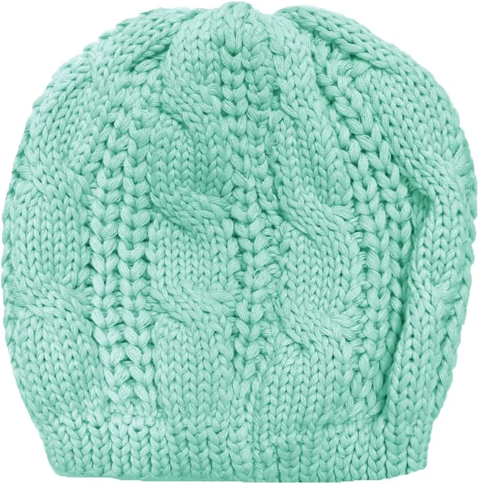 v28 Women Men Girls Boys Teens Cute Cat Ear Knit Cable Rib Hat Cap Beanie