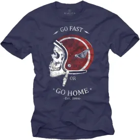 Vintage Motorcycle Helmet T-Shirt for Men - Go Fast Or Go Home