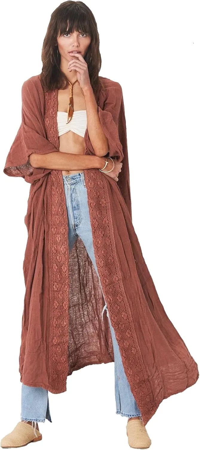Women's Fashion Geometry Print Cover ups Tunic Kimono Cardigan Shawl