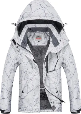 WULFUL Womens Waterproof Snow Ski Jacket Mountain Windproof Winter Coat with Detachable Hood