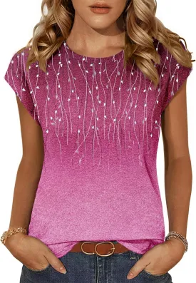 Zeagoo Womens 3 Pack Crewneck Cap Sleeve Tank Tops Casual Basic T Shirts Loose Fit Tee Summer Tops 2025